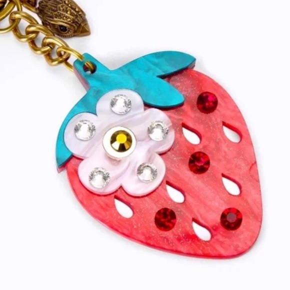 Kurt Geiger London NWT Strawberry key ring keychain bag, charm NIB - Picture 2 of 7